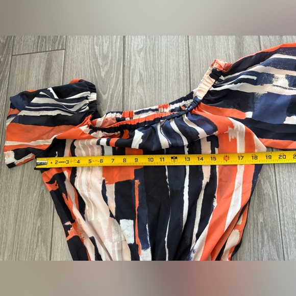 Elevenses|Anthropologie Off-Shoulder romper in multicolor Artsy print•••size 6 - Picture 10 of 13